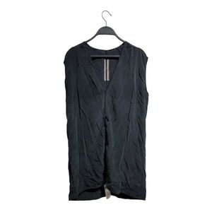 Rick Owens SS18 Black Silk Sleeveless Long Top